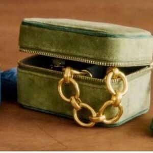Sézane Green Velvet Jewelry Box